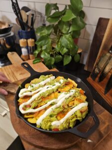 Loaded nacho's met pulled chicken
