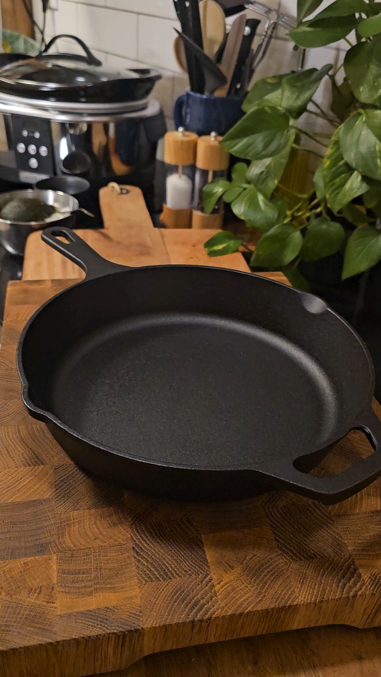 Tip gietijzeren pan